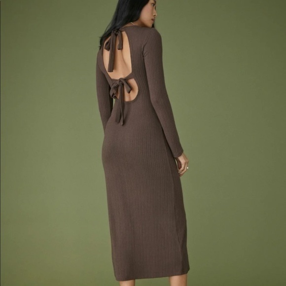 Reformation Benedict Dress in Chestnut *NEW* - Picture 3 of 6
